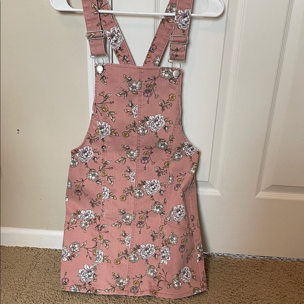 Floral Pink Overall Dress